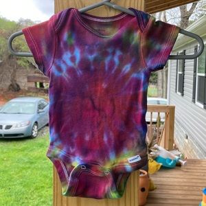 Handmade tie dye baby onesie
